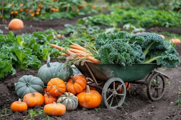 Freshly Picked Seasonal Vegetables in a Basket for GardentoTable ...