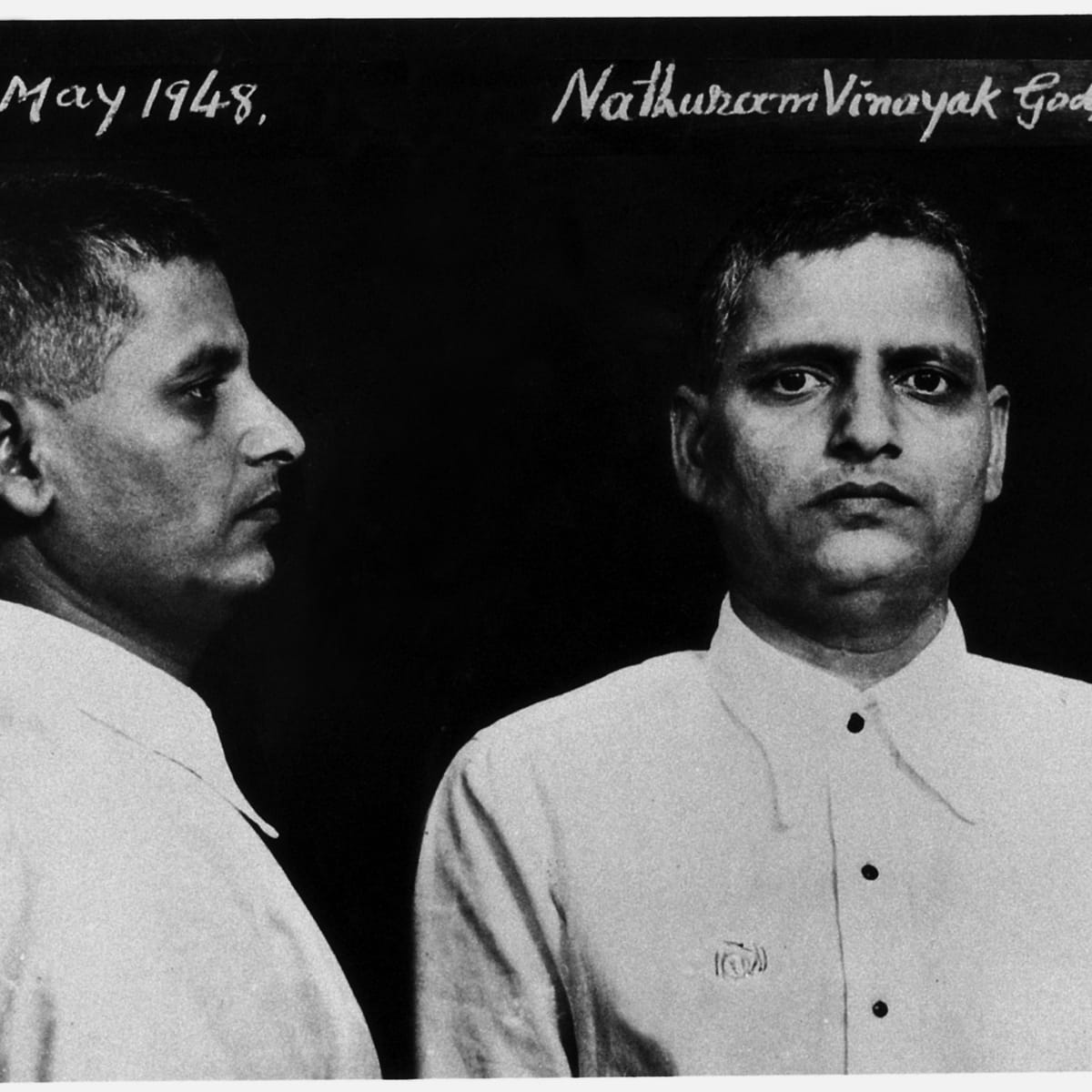Mugshot of Nathuram Vinayak Godse — the man who killed Gandhi (Credits: Biography.com)