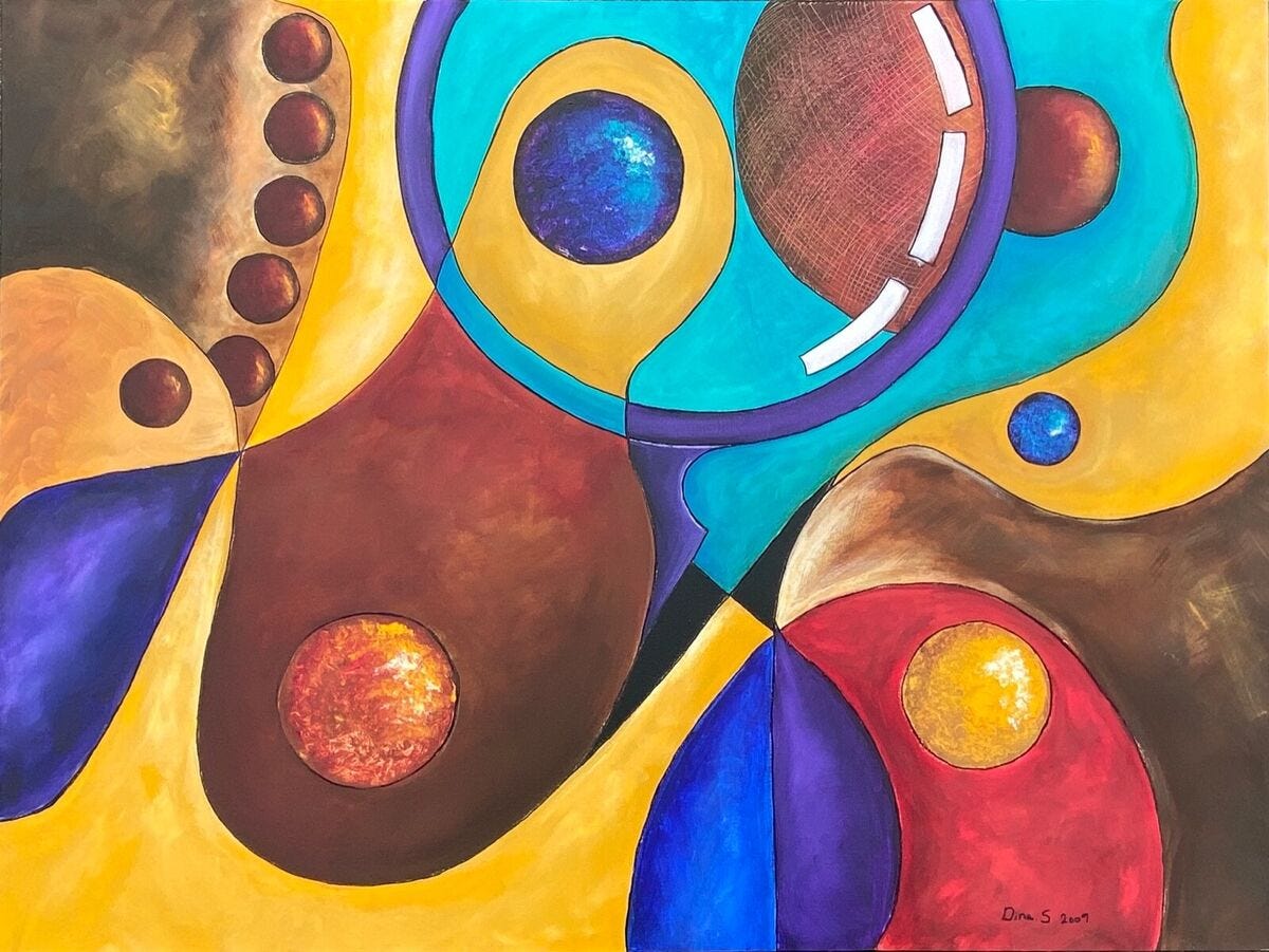 Original Painting Contemporary Amorphic Dina Soker 2009 36”x48” retail  $3,950 | eBay