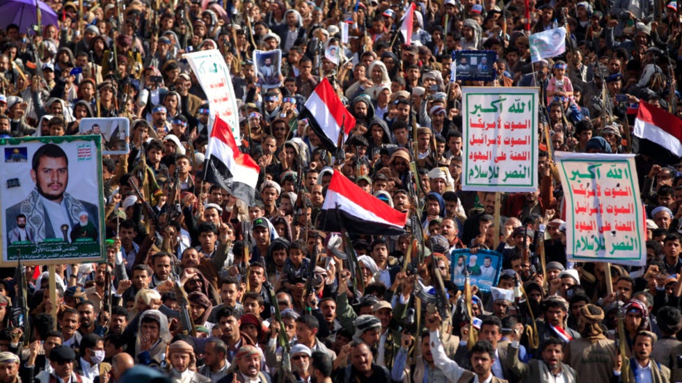 Rally in rebel-held Sanaa marks six years of war in Yemen