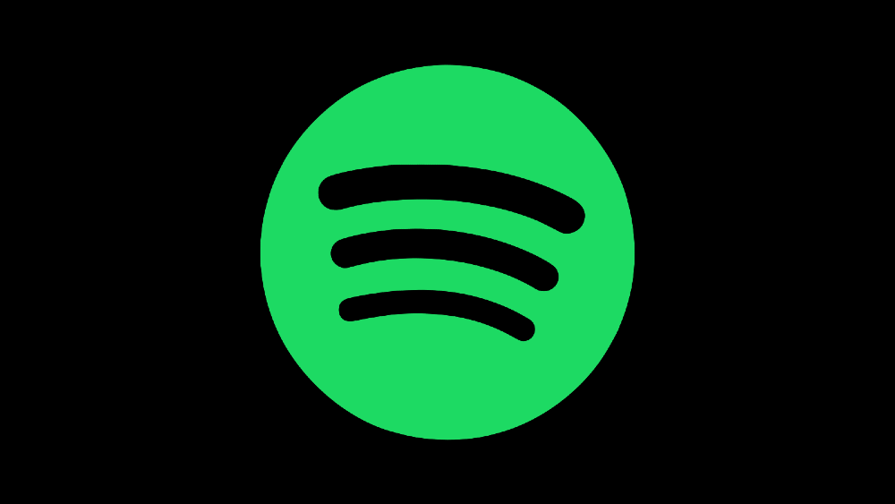 Green Spotify logo on a black background