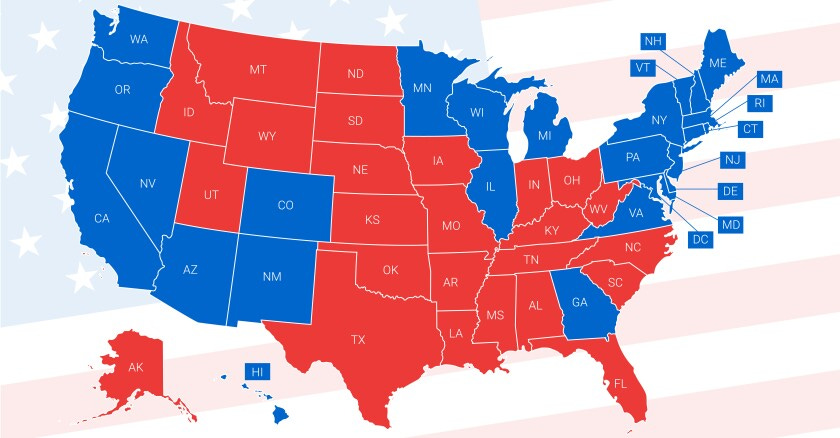 Us,Election,Results,Map.,American,Presidential,Election,Results