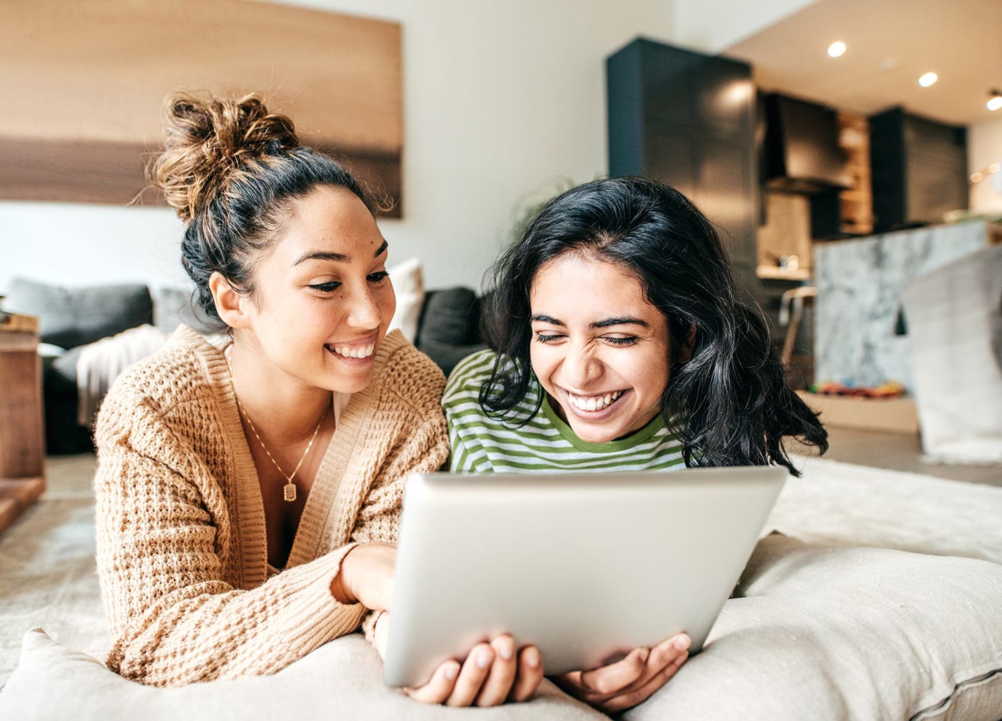 Teen daughters hanging out