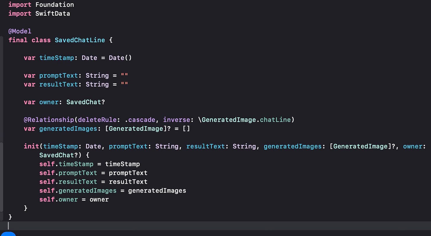 Defining a data class to use with SwiftData
