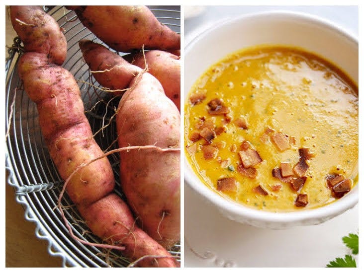 Spiced Red Lentil and Sweet Potato Soup with Coconut Milk and Cilantro, Cook the Vineyard