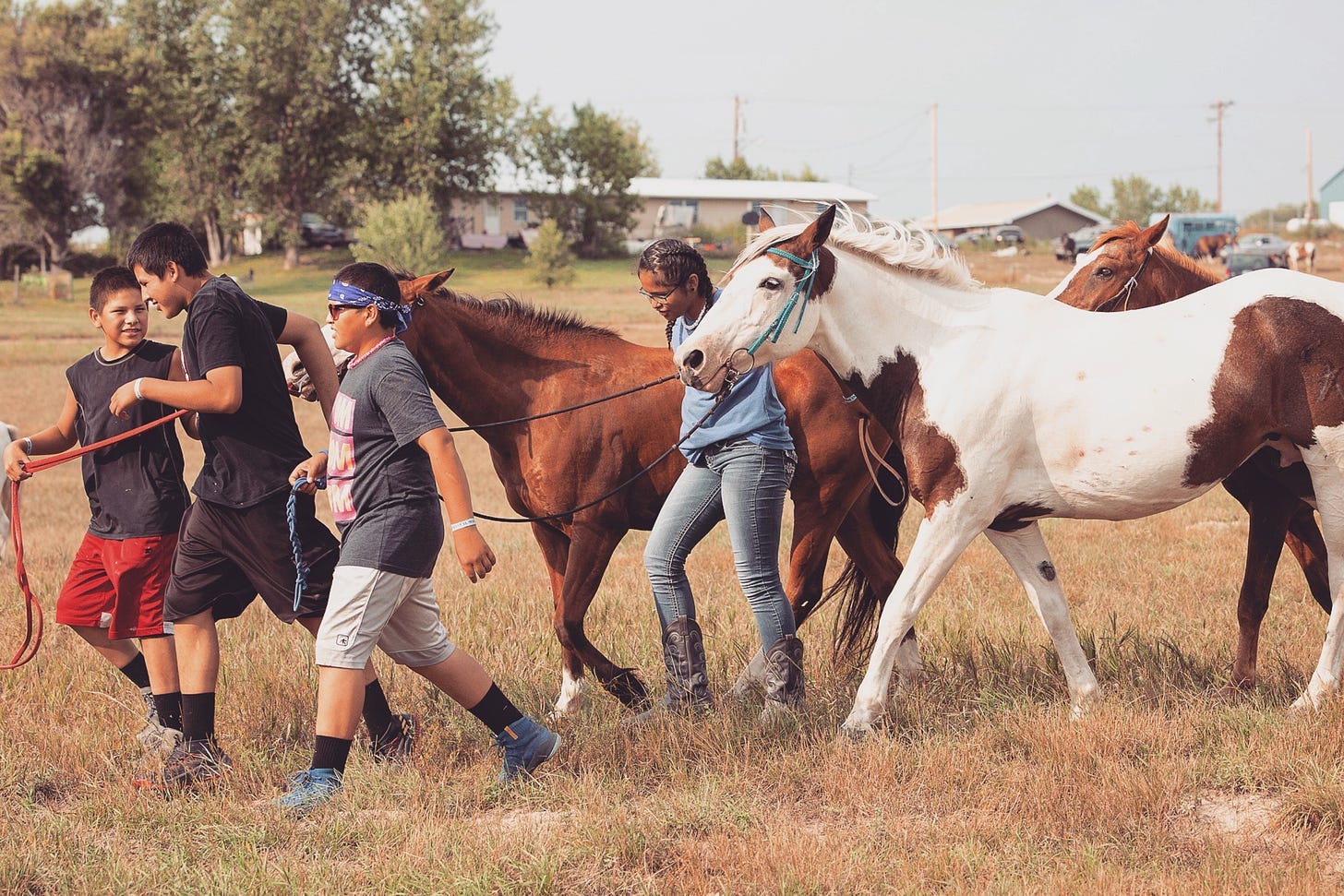 Horses are how kids get around. Oglala Nation Fair weekend in Pine Ridge. 