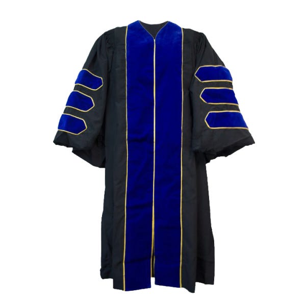 Doctoral Gown With Gold Piping
