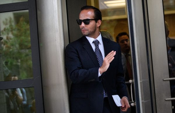 Former trump campaign adviser george papadopoulos leaves court