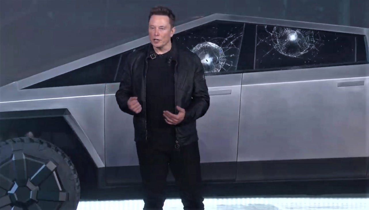 Tesla's Elon Musk shatters stereotypes (and windows) with Cybertruck