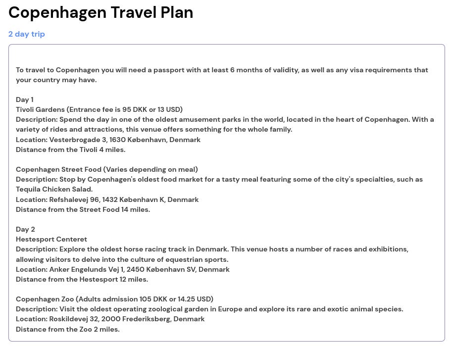 Copenhagen travel itinerary from GetAIway