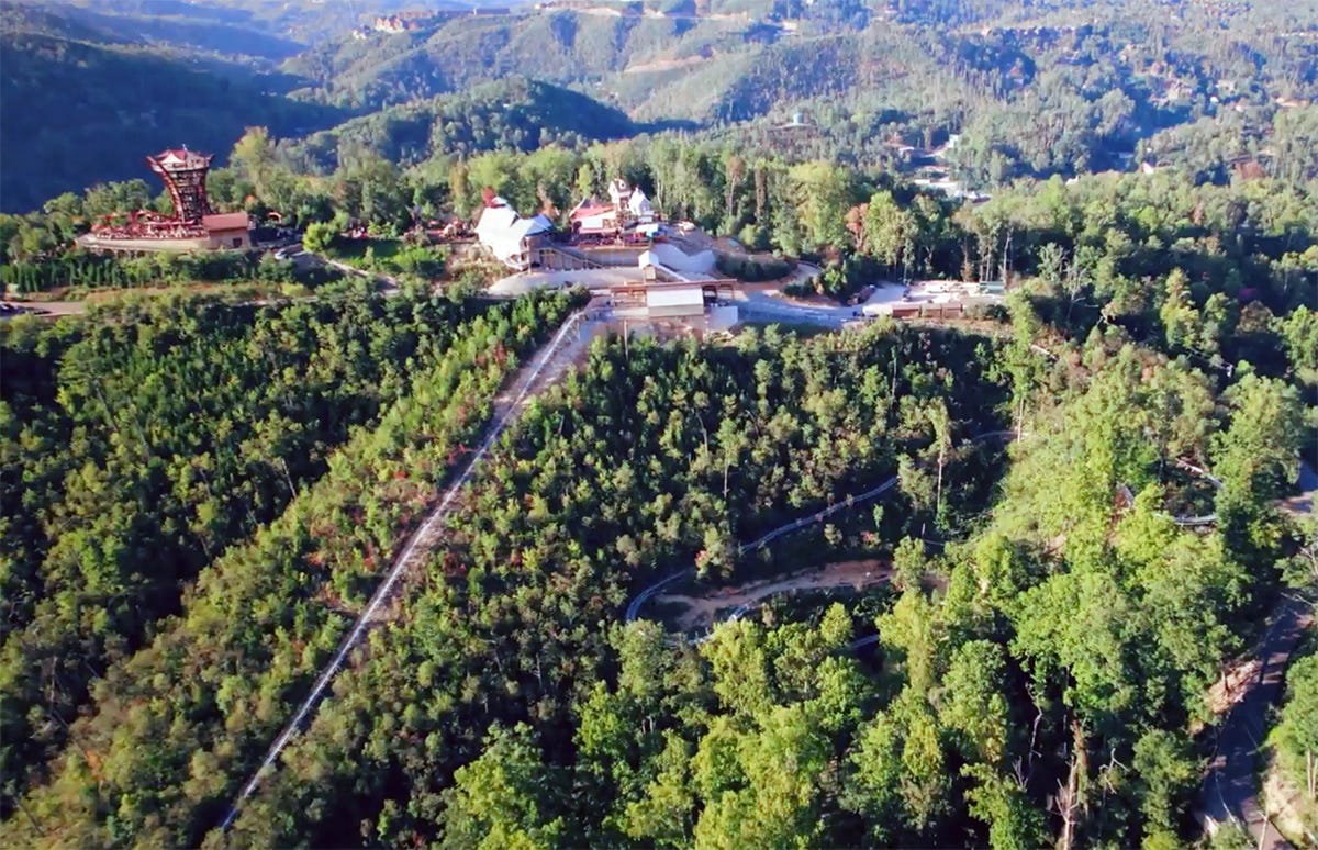 Hellbender coaster Tennessee aerial view