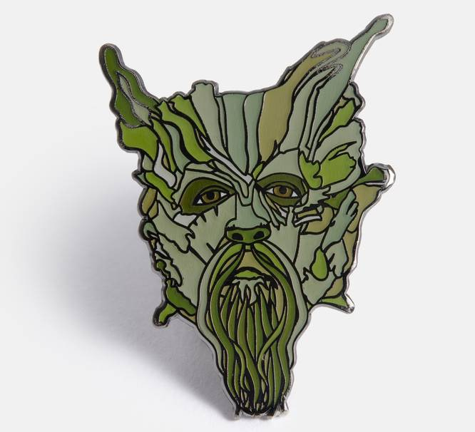 Enamel promotional pin badge for the 2021 film The Green Knight