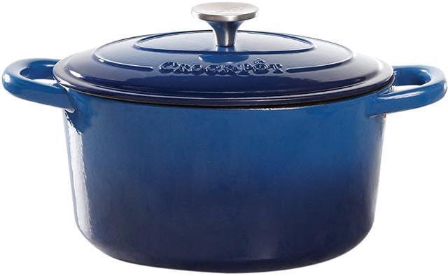 Crock Pot Artisan 5 Quarts Enameled Cast Iron Round Dutch Oven, Blue -  Newegg.com