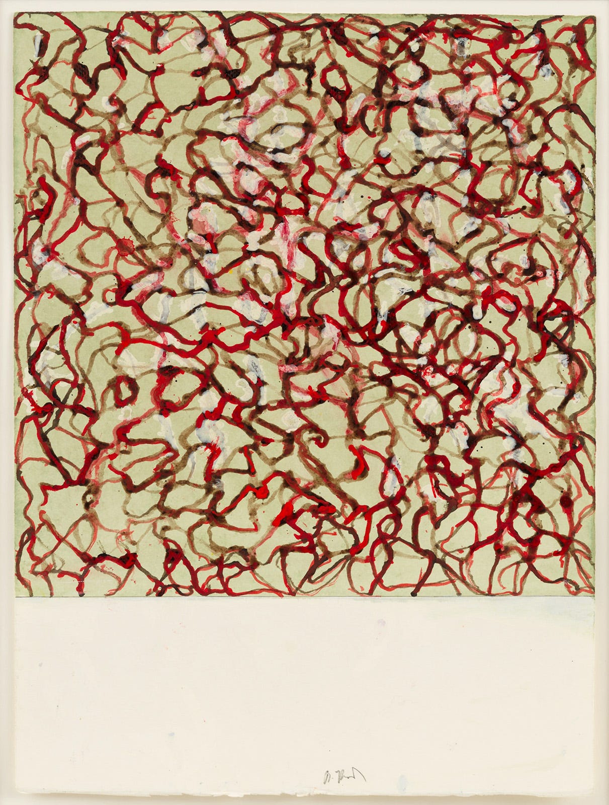 Brice Marden, 15 x 15 6, (Kremer inks and Kremer white shellac ink on Arches paper; 20 x 15 in), 2015-2017 [© 2025 Estate of Brice Marden / ARS, New York. Photo: Maris Hutchinson. Courtesy the Estate of Brice Marden and Gagosian]. Exhibition: Brice Marden: Works on Paper, Gagosian, Paris, June 14 – August 2, 2025