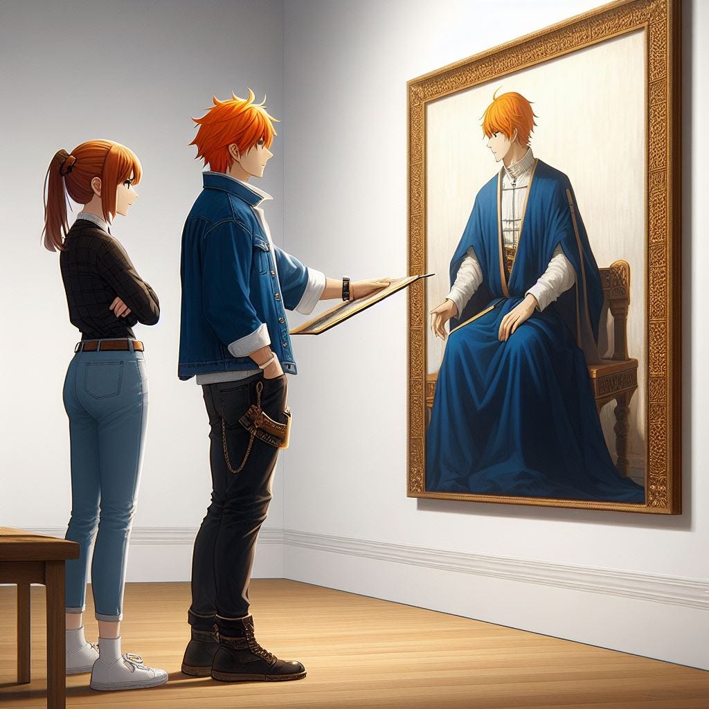 Looking at Painting. Image by Bing