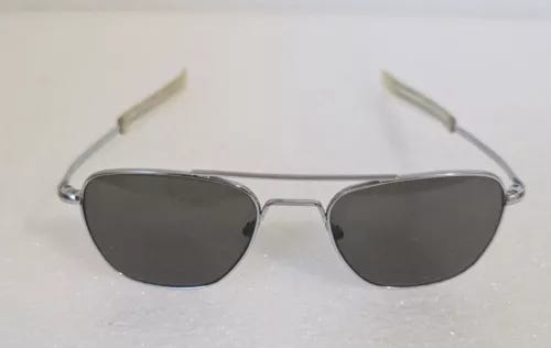 VTG 80s Randolph Engineering Military Pilot Aviator Sunglasses Chrome Silver 5.5 - Picture 1 of 6