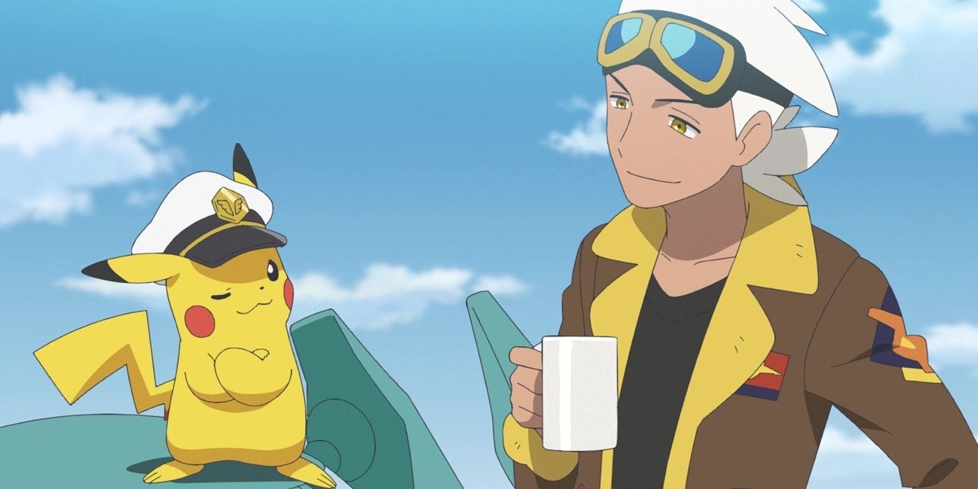 Captain Pikachu with Friede in Pokemon Horizons