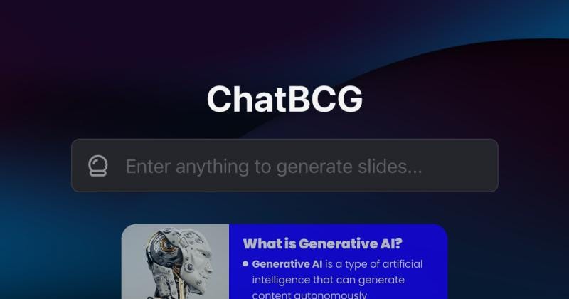 Aviva Fort on LinkedIn: ChatBCG: Generative AI for Slides