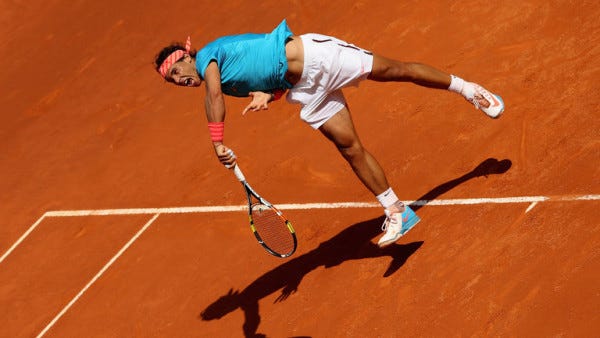 rafael nadal slams balls of tomas berdych 2015 madrid open