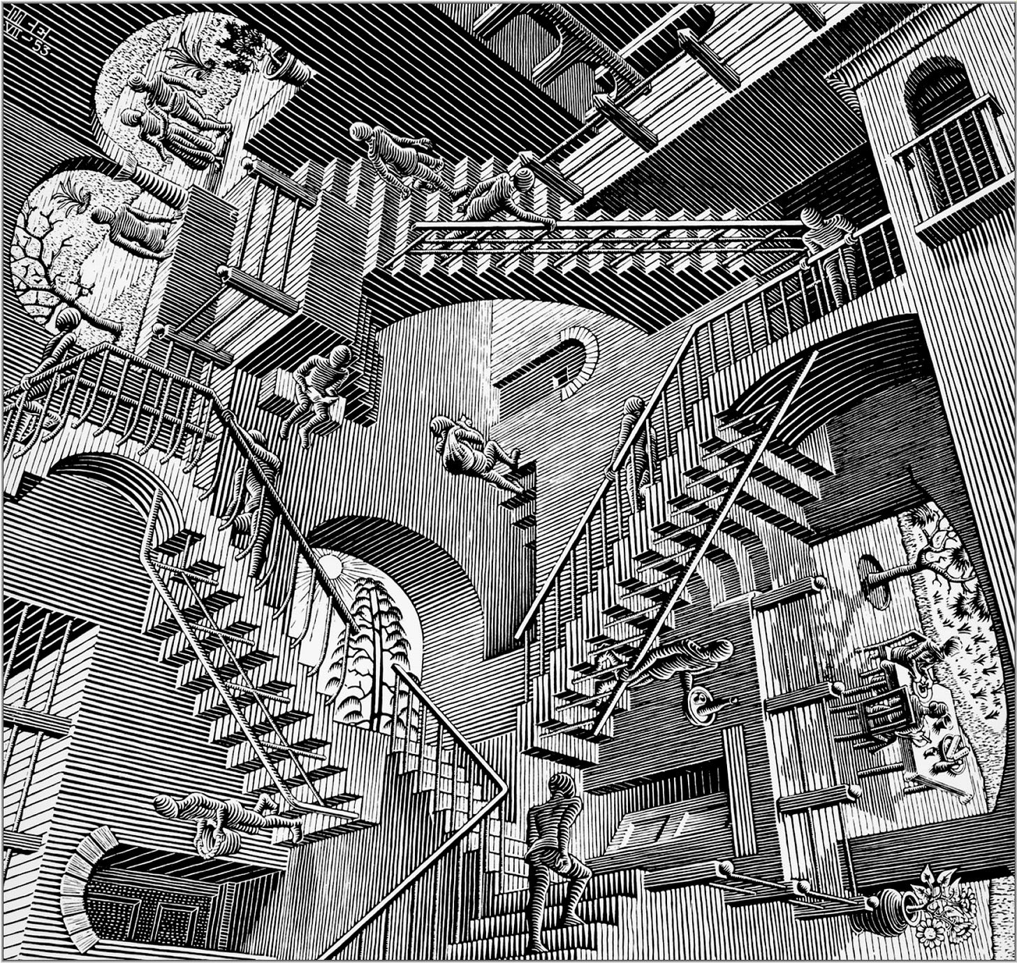 Relativity, 1953, 29×28 cm by Maurits Cornelis Escher: History, Analysis &  Facts | Arthive