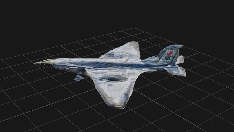 3D model of a fighter jet created in Meshy
