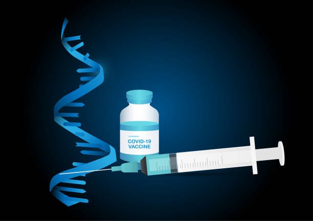 bildbanksillustrationer, clip art samt tecknat material och ikoner med messenger rna vaccin för covid-19 pandemi. - mrna vaccines