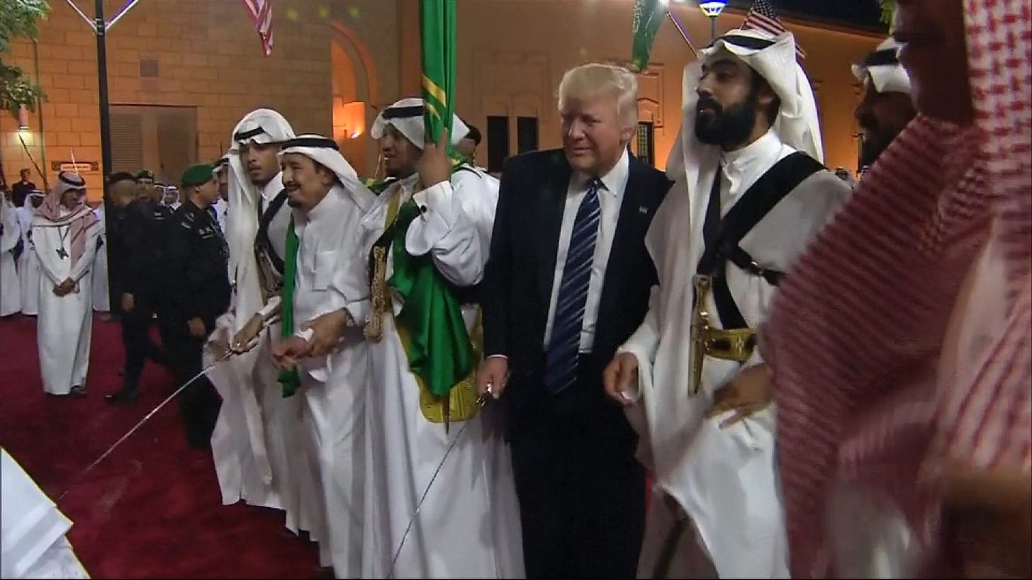 Trump waves blade in Saudi sword dance
