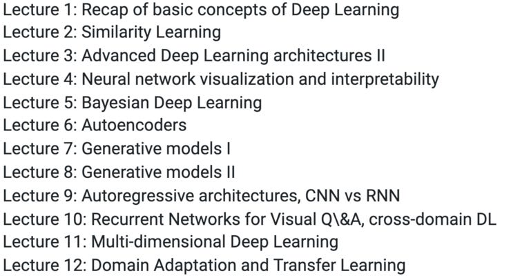 The syllabus for TUM's Advanced Computer Vision course.