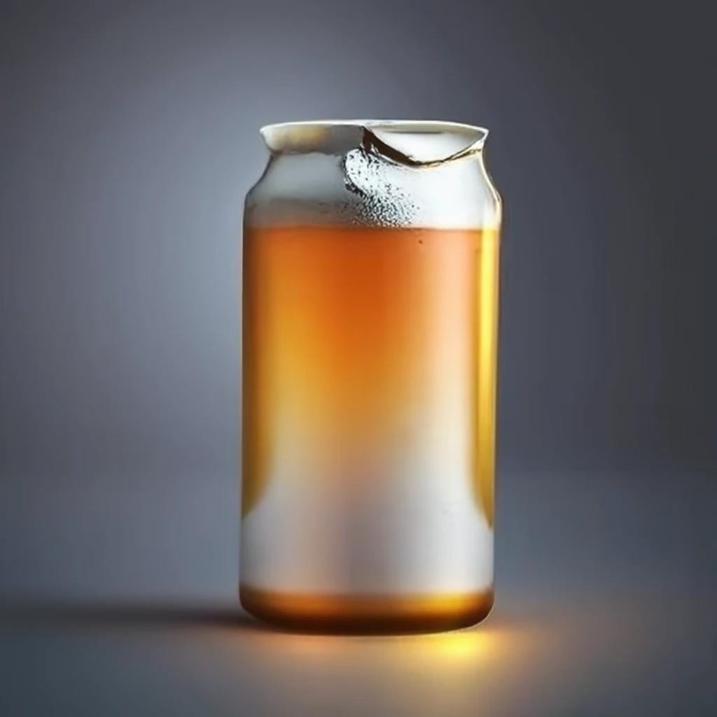 cold beer in can