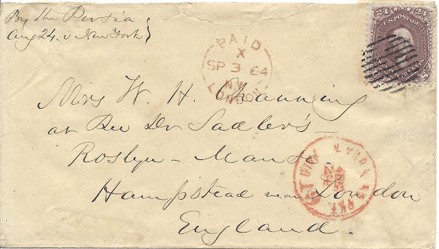 1864 letter with steamship docket