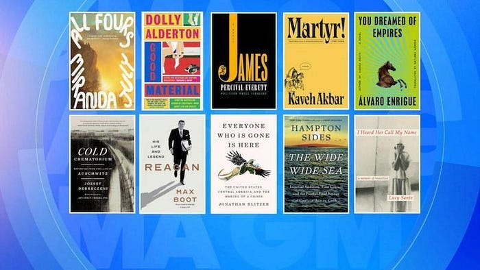 Covers of the New York Times 10 Best Books of 2024