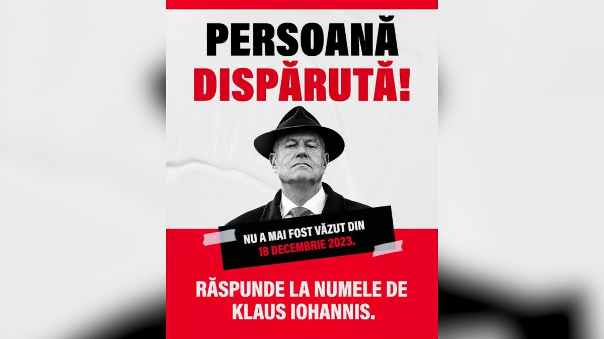 Klaus Iohannis, dat dispărut la poliție de un deputat AUR. Și USR îl caută:  În realitate nu a mai fost văzut de 10 ani | Observatornews.ro