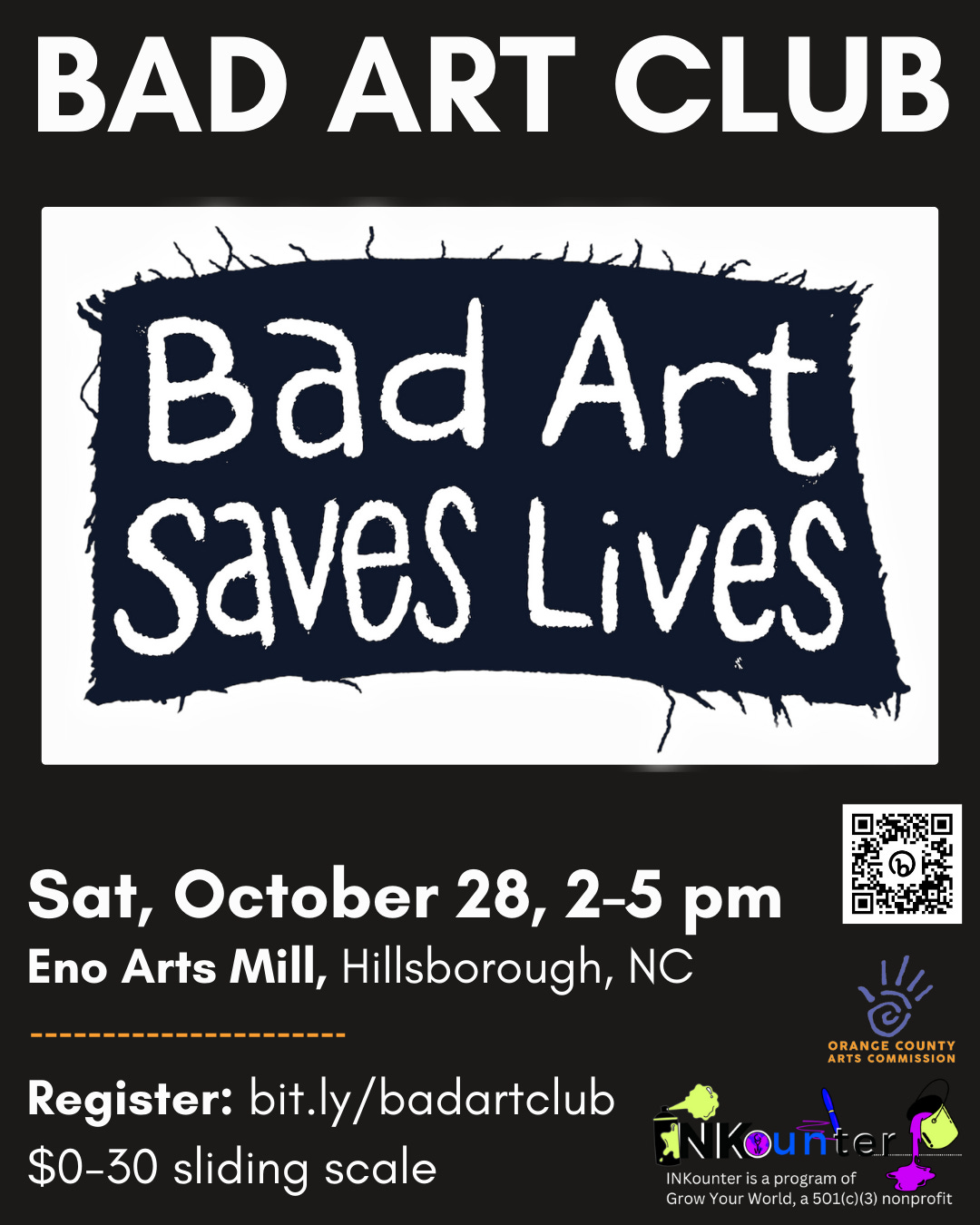 Promo poster for October Bad Art Club.