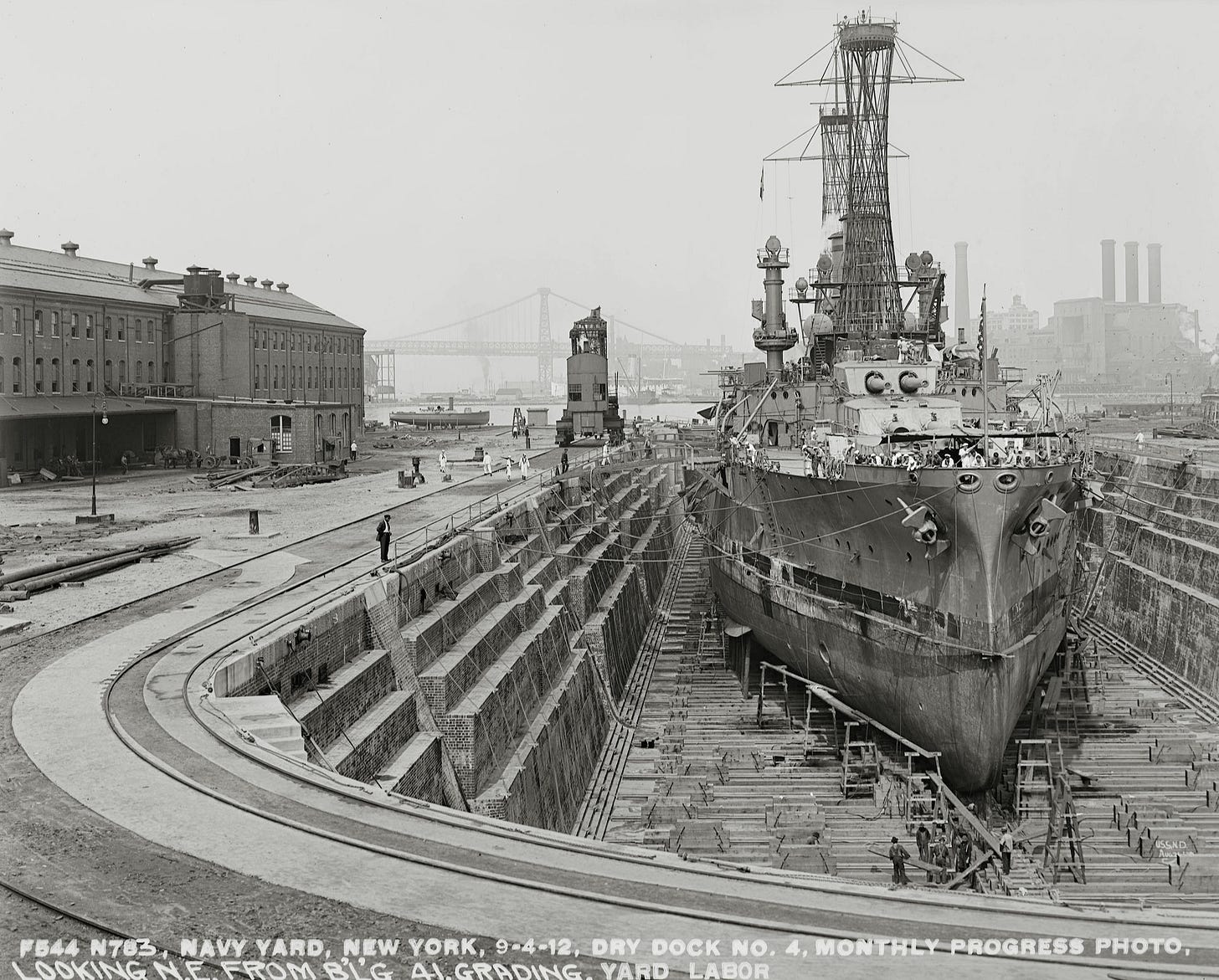 Battleship USS South Carolina (BB-26) drydocked at the Brooklyn Navy yard,  september 1912.[5570 × 4481] : r/WarshipPorn