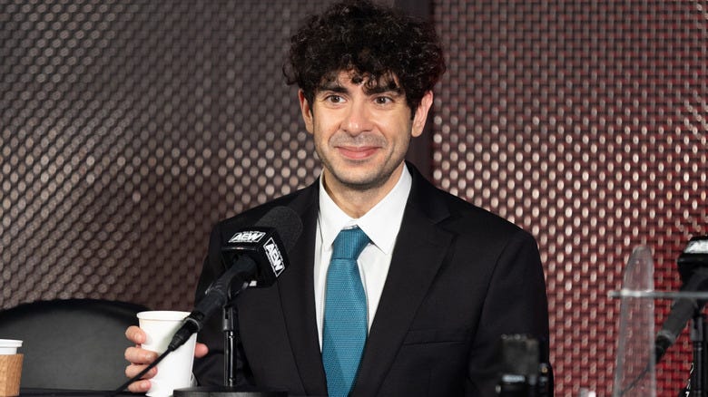 Tony Khan fields a media question