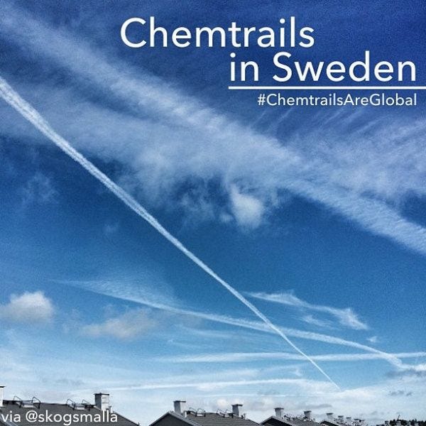 Chemtrails over Sweden 6/18/2013