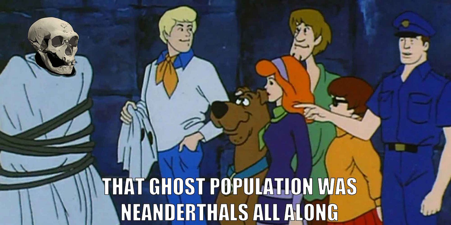 Scooby and the gang unveil that the ghost has a Neanderthal skull underneath the mask