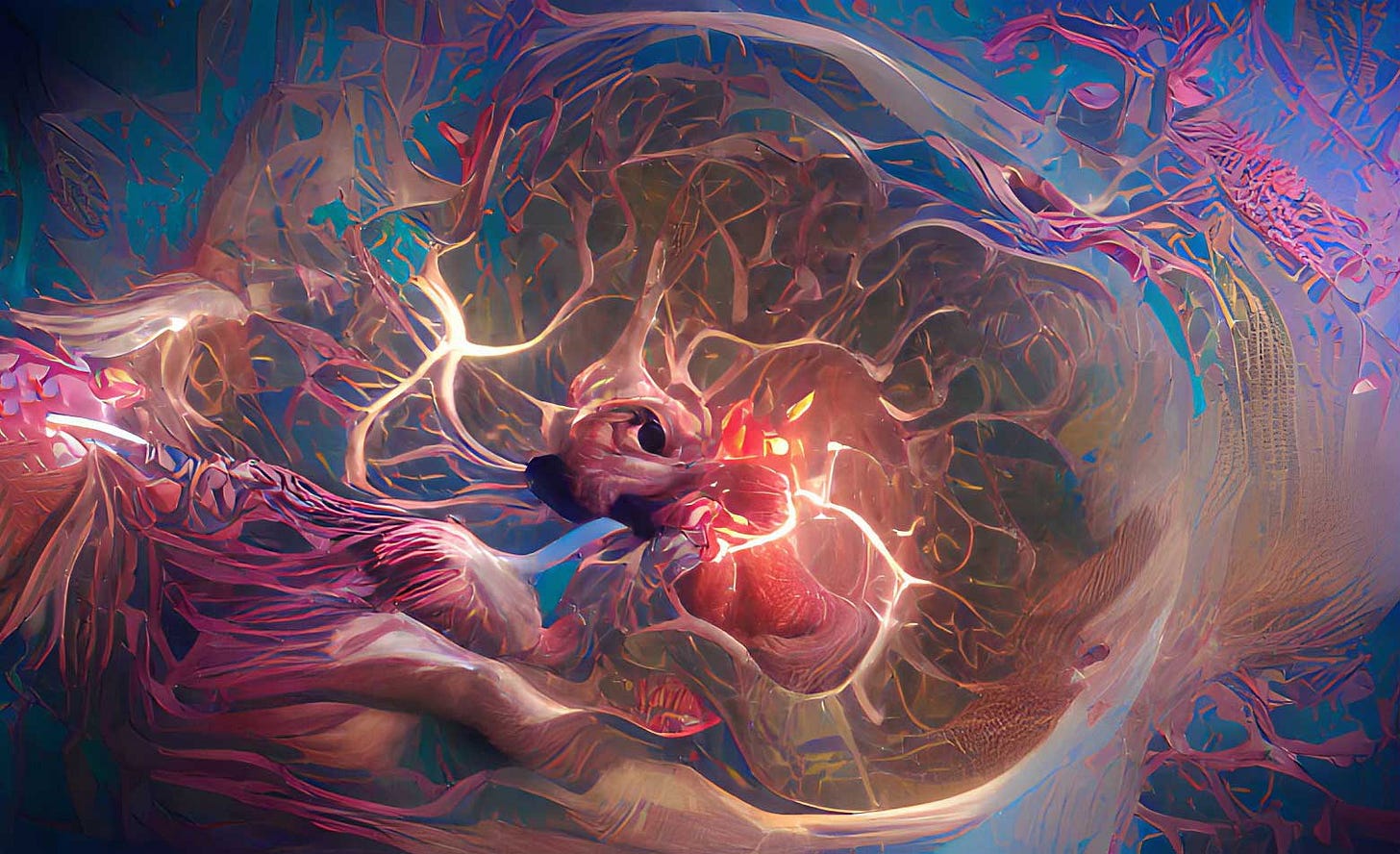 A stylized image of a brain with lightning pulsing through it