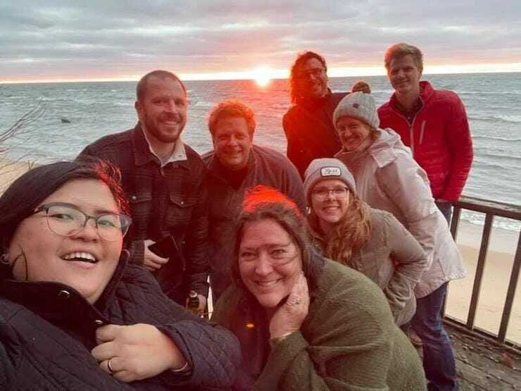 We took our Refugia Cohort on a dune walk, finished with a Lake Michigan sunset. (Photo credit: Fransisca Rumakoy)