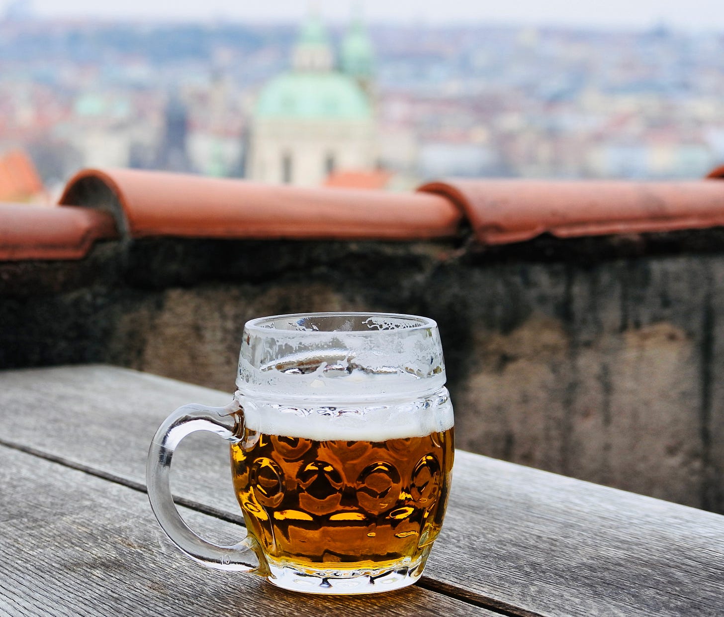 A glass of beer in Prague