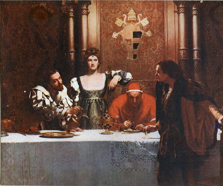 A glass of wine with Caesar Borgia, 1893 - John Collier