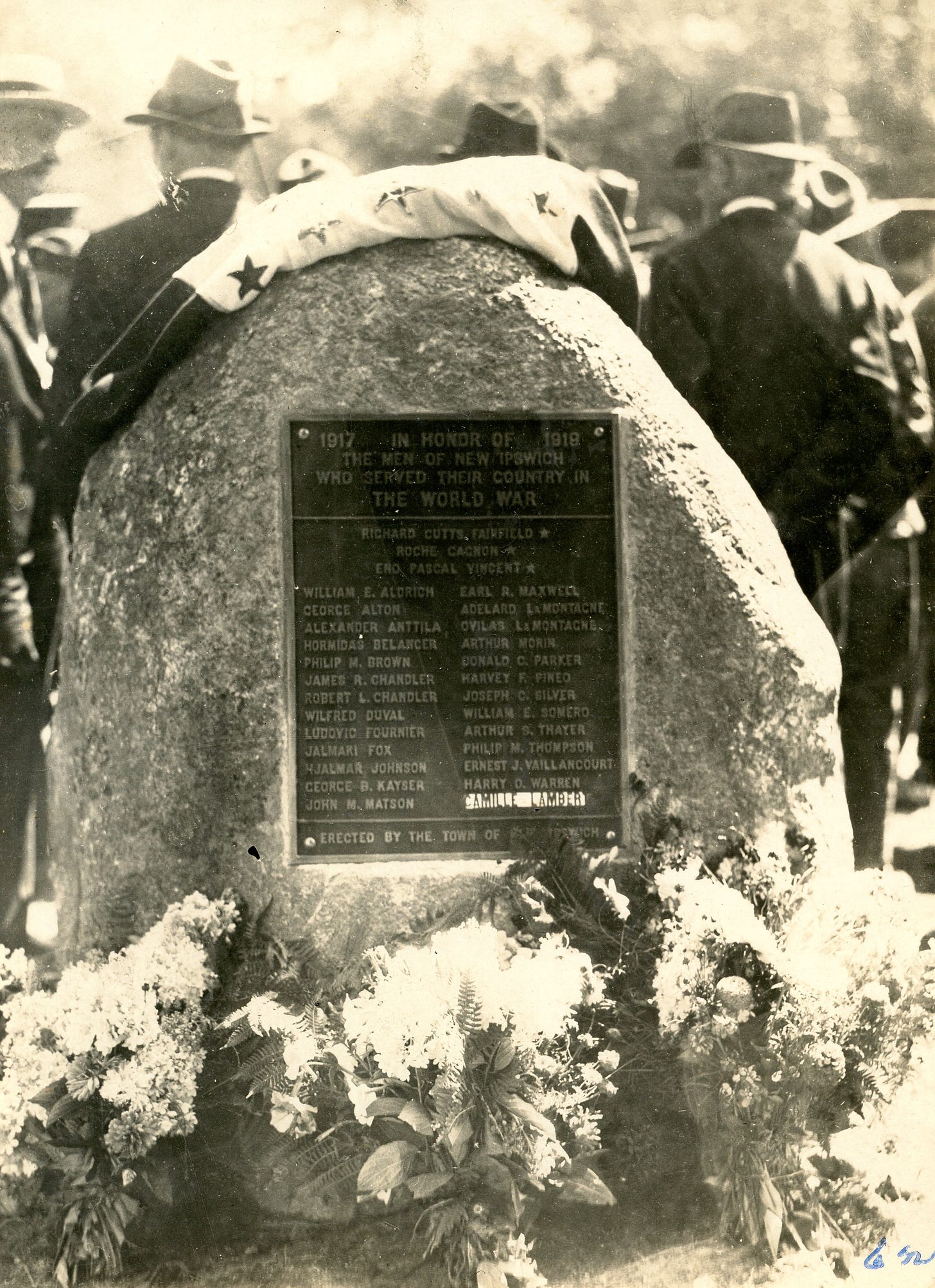Memorial plaque of soldiers