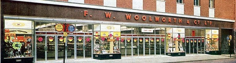FW Woolworth high street shop front, mid-twentieth century