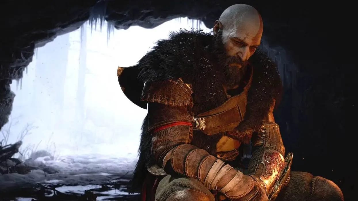 Kratos looking sad