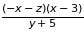 An equation showing (-x - z) * ( x - 3) divided by (y + 5)