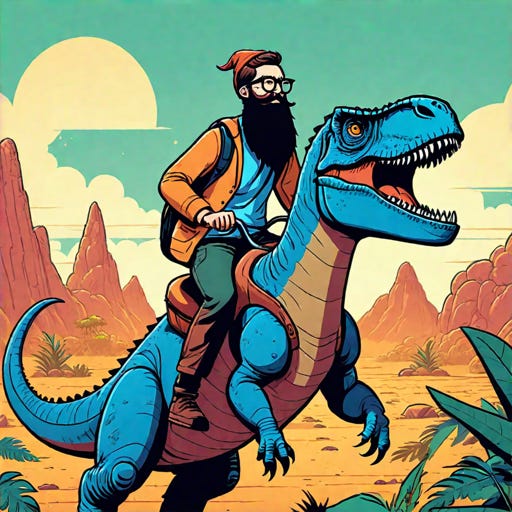 data engineer riding a dinosaur; charles darwin