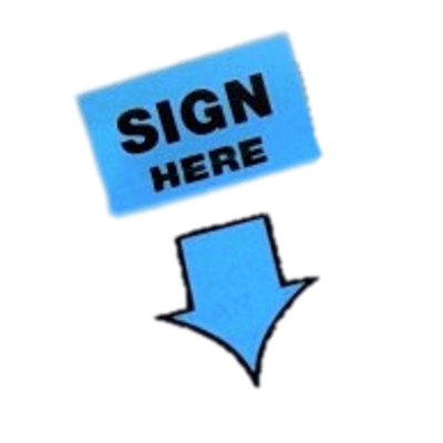 Sign Here Blue Arrow transparent PNG - StickPNG