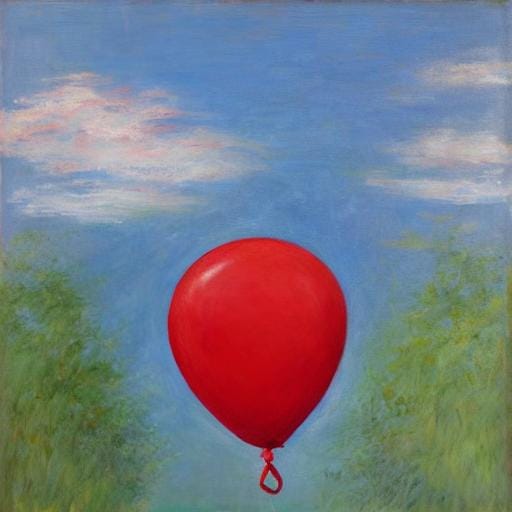 red balloon drifting