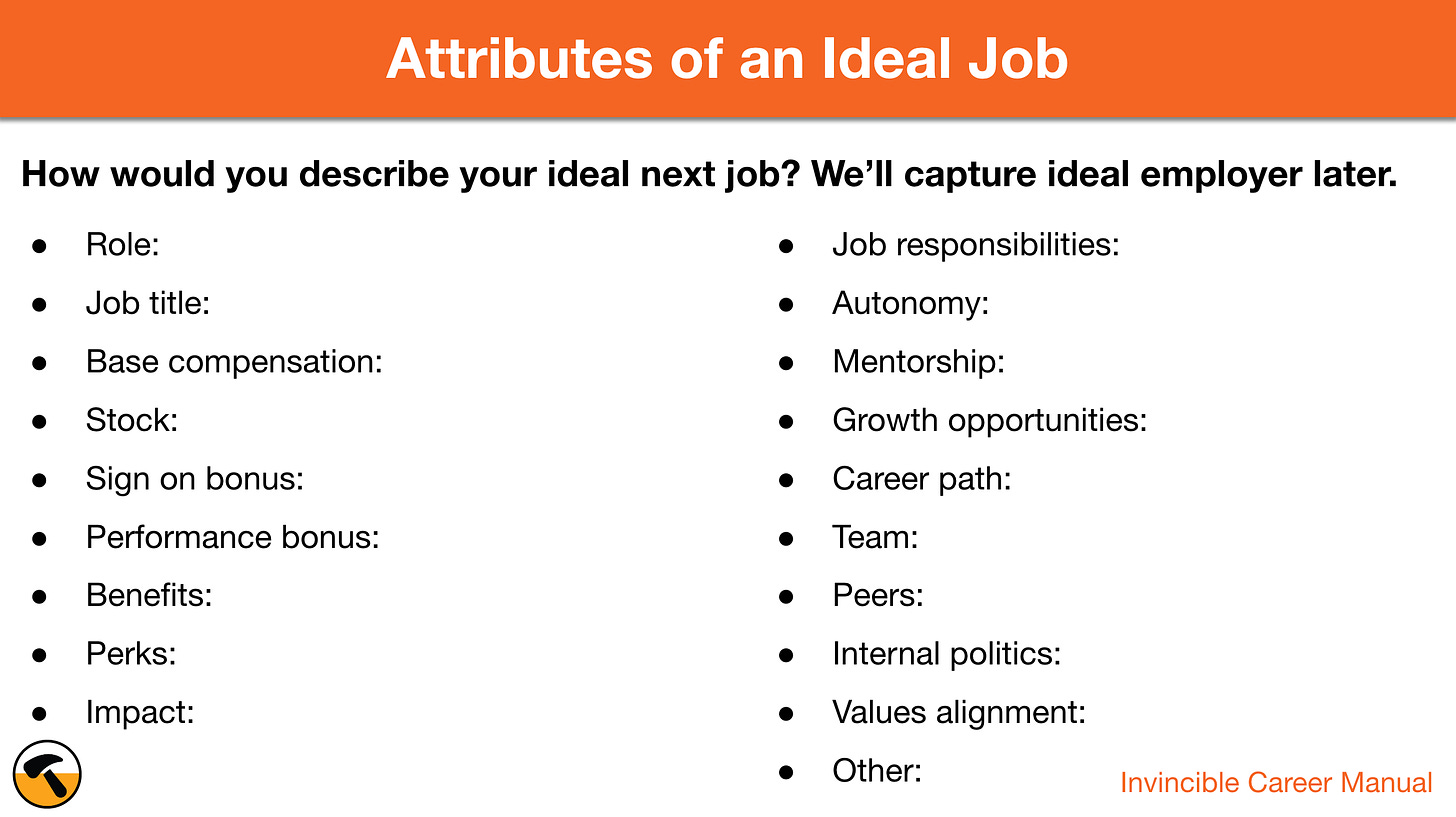 Attributes of an ideal job
