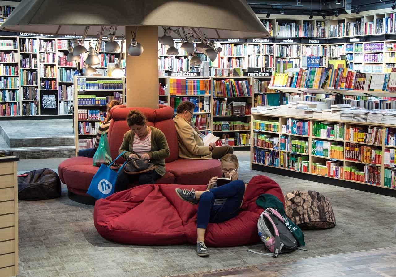 readers in a bookshop